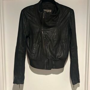Uterque Black Bomber Jacket